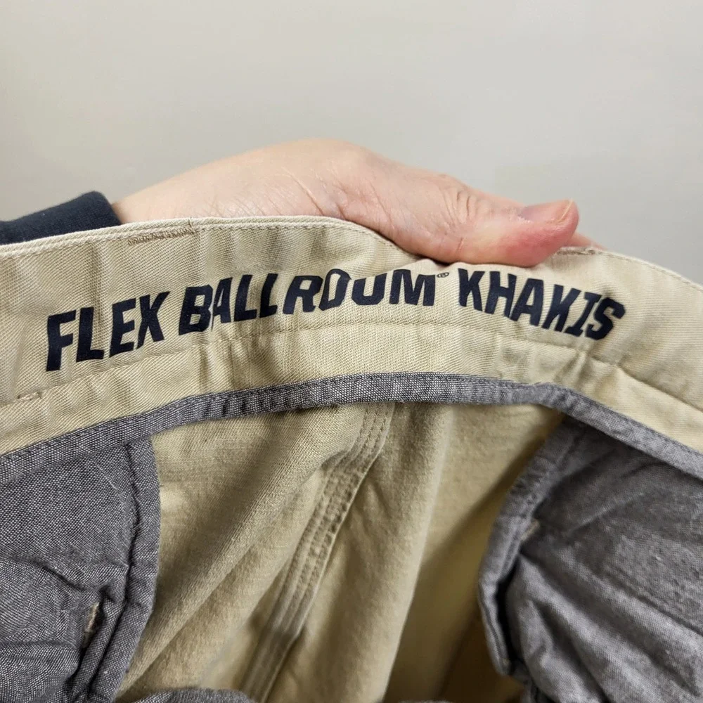 Duluth Trading Ballroom Flex Utility Work Pants Mens 44x32 Tan Straight Leg